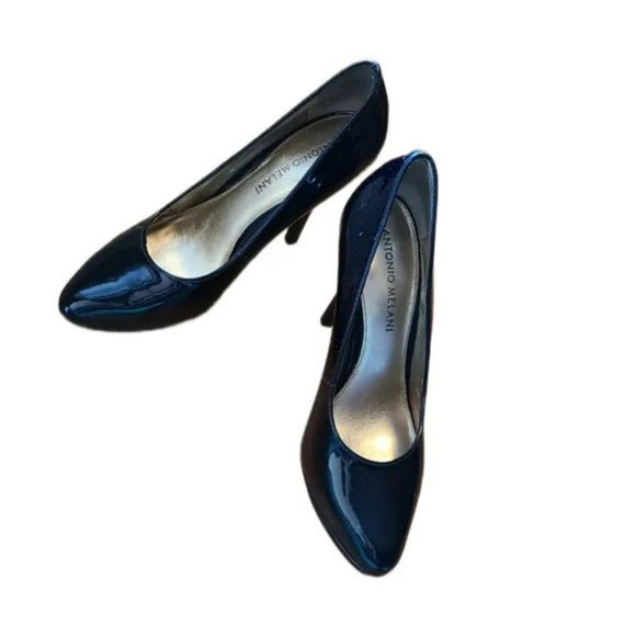 Antonio Melani Joanne Black Genuine Patent Leather Stilletto Pumps Size 6 - Picture 6 of 6